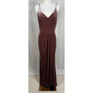 Revelry Rory Velvet Maxi Gown Women's Dress Size 8 Bridesmaid Formal Adjustable